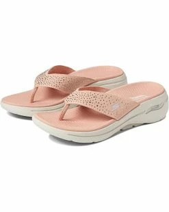 SKECHERS Performance Sandals Go Walk Arch Fit Knit Sandal with Rhinestones