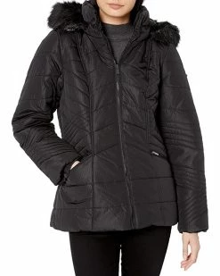 SKECHERS Coats & Outerwear Men's Warm Winter Jacket with Faux Trimmed Hood